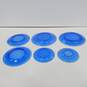Hazel Atlas Moderntone Blue Glass Plates Assorted 6pc Lot image number 5