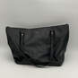 Womens Black Pebbled Leather Inner Pockets Double Handle Zipper Tote Bag image number 2