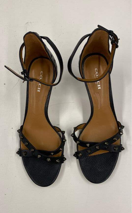Coach May Black Ankle Strap Pump Sandals Women's Size 6.5 image number 5