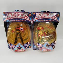 Vintage 1999 Marvel Comics The Avengers Action Figure Set Wonder Man and Falcon