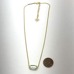 Designer Kendra Scott Elisa Gold-Tone Chain Blue Stone Pendant Necklace alternative image