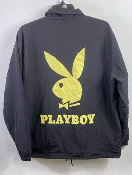 Playboy By Pacsun Men Black Nylon Snap Closure Jacket M alternative image
