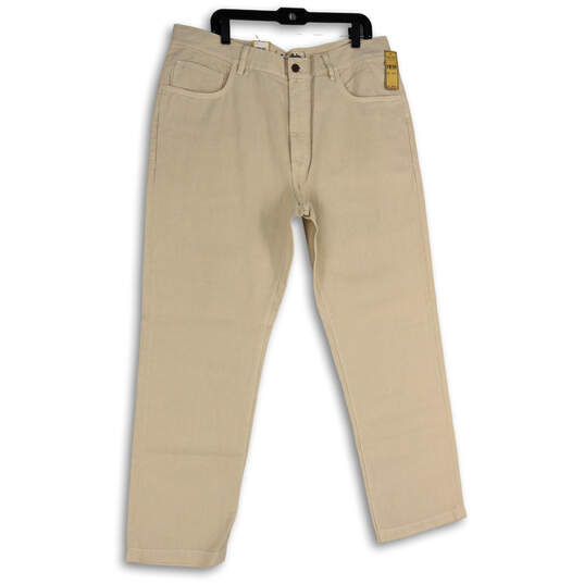NWT Mens Tan Denim Medium Wash Classic Fit Straight Leg Jeans Size 40X32 image number 1