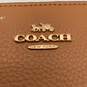 Coach Womens Tan Gold Leather Card Holder Bifold Wristlet Wallet Clutch image number 5