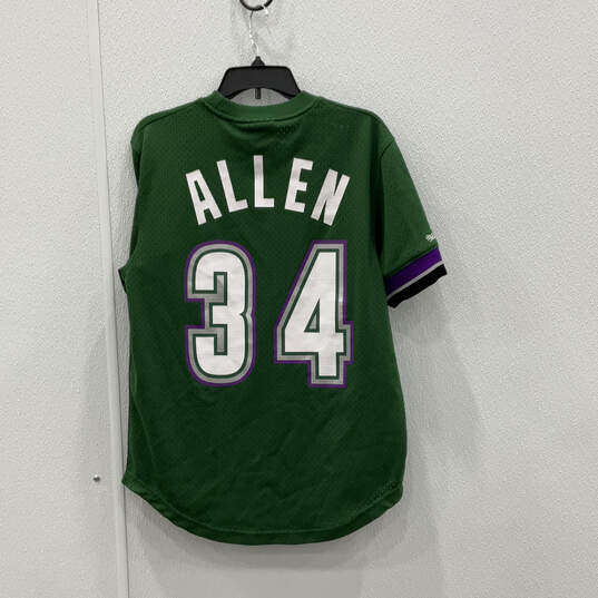 Womens Green White Milwaukee Bucks #34 Ray Allen Mesh NBA Jersey Size M image number 2