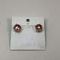 Designer Kate Spade Gold-Tone Red Crystal Cut Stone Gumdrop Stud Earrings image number 2