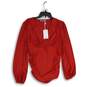 NWT Grace Karin Womens Red Surplice Neck Long Sleeve Pullover Blouse Top Size L image number 1
