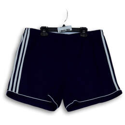 Womens Blue 3 Stripes Elastic Waist Flat Front Athletic Shorts Size XL alternative image