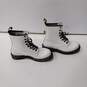 Dr. Martens Tall White Lace Up Leather Combat Style Boots Size 8 image number 4