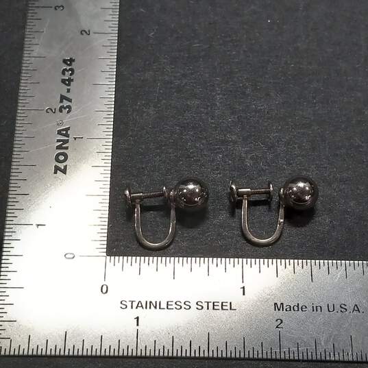 Bundle of 3 Sterling Silver Screw-Back Earrings image number 6
