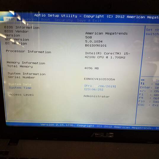 ASUS R510L 15in Laptop Intel i5-4210U CPU 4GB RAM NO HDD image number 8