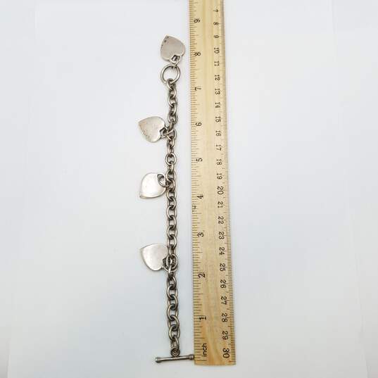Sterling Silver Bolo Heart Charm 7in Bracelet 51.6g image number 2