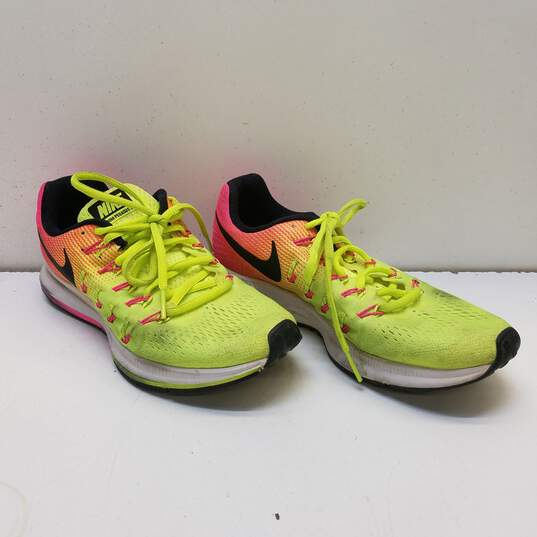 Nike Air Zoom Pegasus 33 OC Black/Olympic Volt/Pink Women Athletic US 6.5 image number 6