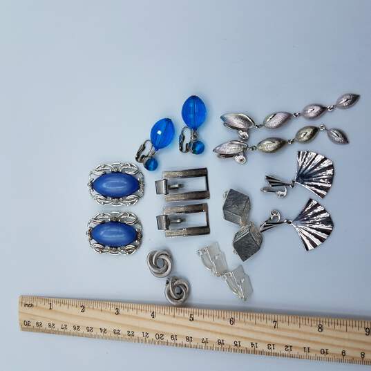 Silvertone Clip Earrings, Monet, Dalsheim, Marino, Karine Sulton & Sara Cov Brand image number 1