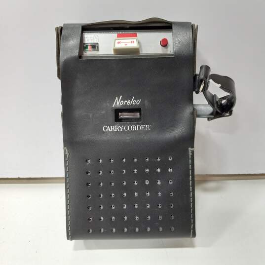 Vintage Cassette Tape Player Recorder In Carry-Corder Case image number 1