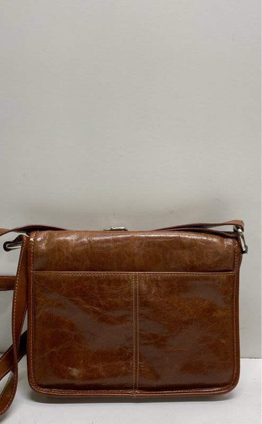 Giani Bernini Leather Double Pocket Crossbody Brown image number 2