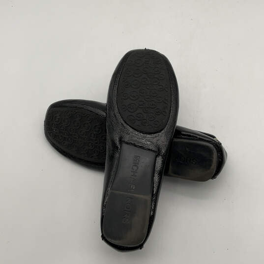 Womens Black Leather Moc Toe Tasseled Slip-On Moccasins Flats Size 9 image number 5