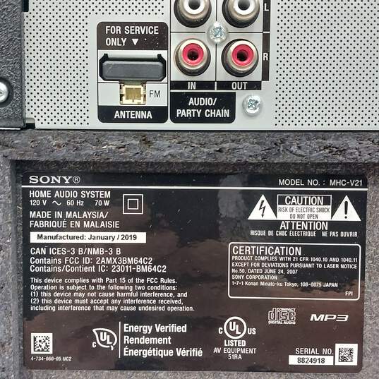 Sony MHC-V21 Home Audio Speaker System image number 3