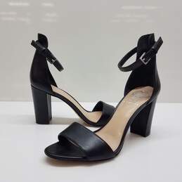 Women's Vince Camuto 'Corlina' Black Leather Ankle Strap Heels Size 7M