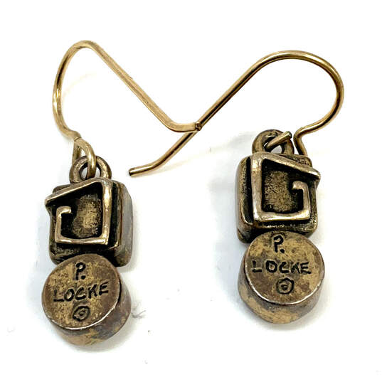 Designer Patricia Locke Gold-Tone Crystal Cut Stone Fish Hook Drop Earrings image number 4