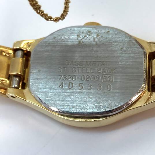 Designer Seiko 7320-0209 Gold-Tone Stainless Steel Analog Quartz Wristwatch image number 4