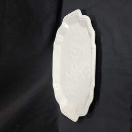 White Ceramic Turkey Design Serving Tray