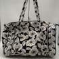 Vera Bradley Womens Black Floral Quilted Zipper Double Handle Duffel Bag image number 1
