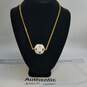 CHANEL Gold Tone Ball Motif Rhinestone Pendant Necklace W/C.O.A 15.7g image number 1