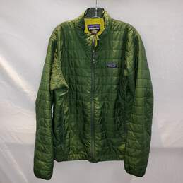 Patagonia Green & Yellow Full Zip Puffer Jacket Men's Size L