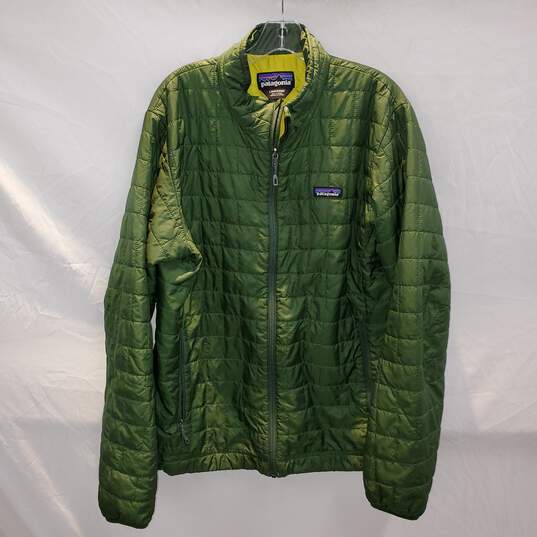 Patagonia Green & Yellow Full Zip Puffer Jacket Men's Size L image number 1