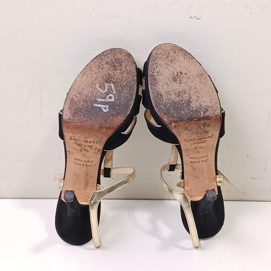 Kate Spade Women's Black And Gold Tone Heel Shoes Size 8.5 image number 5