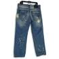 True Religion Womens Blue Denim 5-Pocket Design Distressed Straight Jeans Sz 36 image number 2