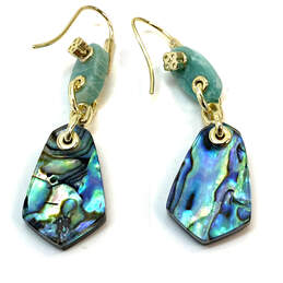 Designer Kendra Scott Gold-Tone Blue Stone Fish Hook Dangle Earrings alternative image
