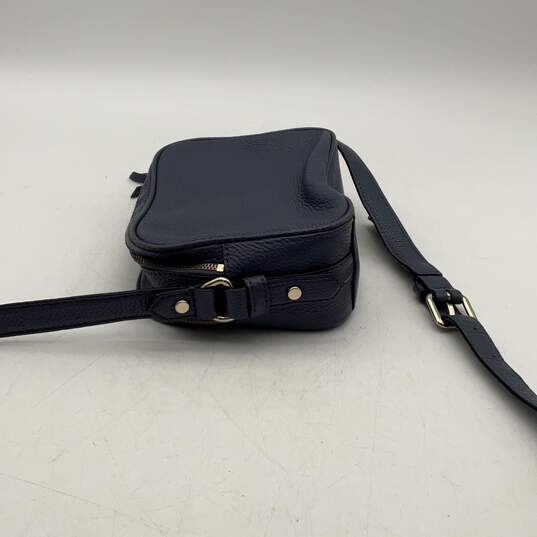 Kate Spade Womens Blue Leather Zip Buckle Adjustable Strap Crossbody Bag Purse image number 4
