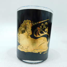 MCM Mid Century Modern Culver Unicorn Black Gold Barware Drinking Tumblers Glasses alternative image