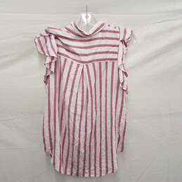 Anthropologie Maeve WM's Viscose & Nylon Pink Stripe Short Sleeve Shirt Size 2 alternative image