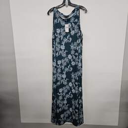 J. JILL Green Floral Print Sleeveless Dress