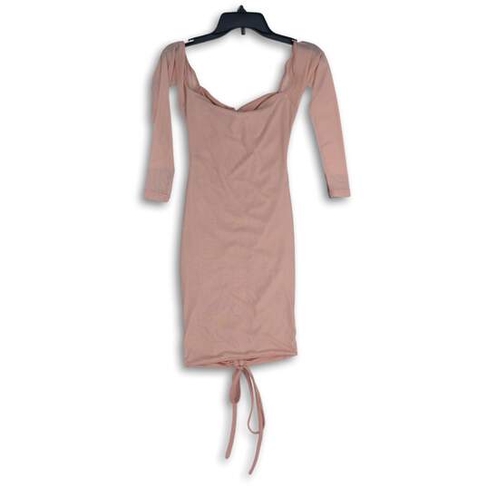 Pretty Little Thing Womens Pink Long Sleeve knee Length Bodycon Dress Size 8 image number 1