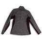 Womens Purple Mock Neck Long Sleeve 1/4 Zip Pullover T-Shirt Size Medium image number 2