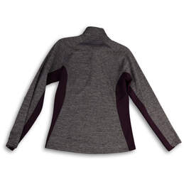 Womens Purple Mock Neck Long Sleeve 1/4 Zip Pullover T-Shirt Size Medium alternative image