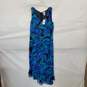 Chico's Blue Floral Silk Lined Sleeveless Maxi Dress WM Size 1 image number 1
