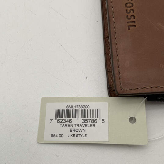 NWT Mens Brown Leather Inner Divider Multiple Card Holder Bi-Fold Wallet image number 4