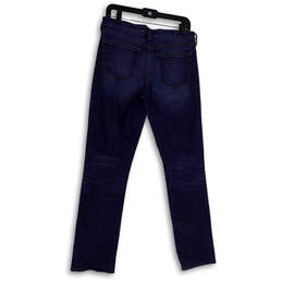 Womens Blue Denim Medium Wash Distressed Pockets Straight Leg Jeans Size 28 alternative image