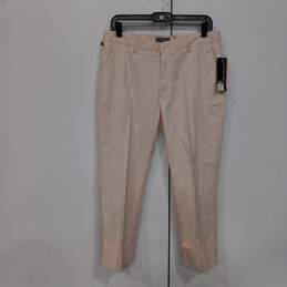Polo Jeans Women's Powder Pink Stretch Cuffed Crop Pants Size 12 with Tags