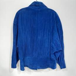 Avanti Blue Cropped Suede/Velvety Fabric Blazer Women's Size M alternative image