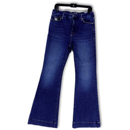 Womens Blue Denim Medium Wash Pockets Stretch Bootcut Jeans Size 12/31