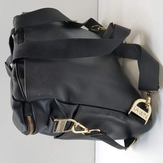 Fawn Design The Original Large Backpack Messenger Diaper Bag Gray Vegan  Leather