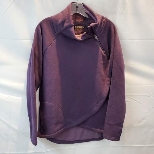 Athleta Cozy Karma Purple Asymmetrical Pullover Sweater Size S image number 1