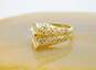 Elegant 14K Yellow Gold Clear Quartz Accent Scrolled Ring 5.0g image number 3
