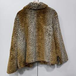 Lane Bryant Faux Fur Animal Print Blazer Coat Size 26/28 alternative image